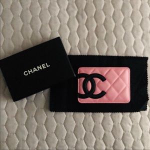 CHANEL Quilted Leather Cambon Card Case